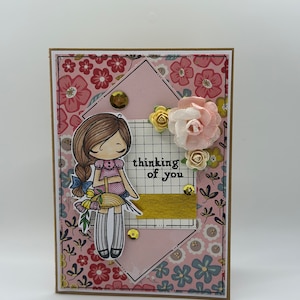 Tarjeta para todas las ocasiones - Pensando en ti - Pensando en tu tarjeta - Tarjeta floral - Flores - Flor - Sólo porque tarjeta - Tarjeta rosa - tarjeta de regalo