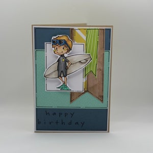 Birthday card - Surfer Boy - Surfing - Boy Card - Greeting Cards - Birthday Cards - Surf- Surfboard - Gift Card - Surfing Birthday