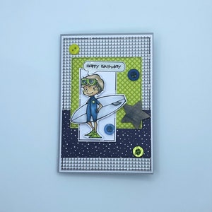Birthday card - Surfer Boy - Surfing - Boy Card - Greeting Cards - Birthday Cards - Surf- Surfboard - Gift Card - SurfingBirthday