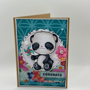 Tarjeta de nuevo bebé, Tarjeta de felicitación, Tarjeta de embarazo, Nueva mamá, Fiesta del bebé, Felicitaciones, Nuevo bebé, Panda