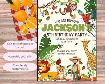 Jungle Birthday Party Invitation