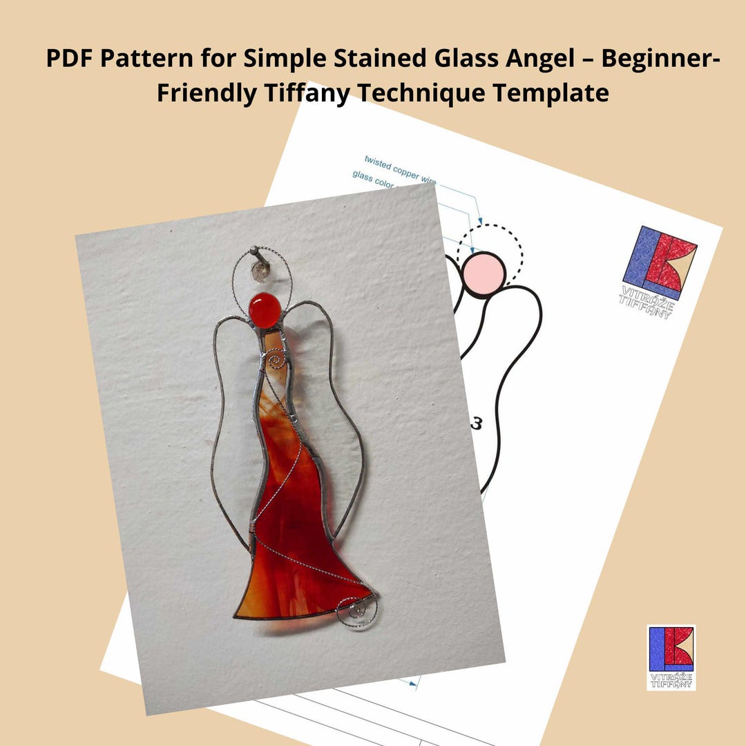 PDF Pattern for Simple Stained Glass Angel – Beginner-friendly Tiffany ...