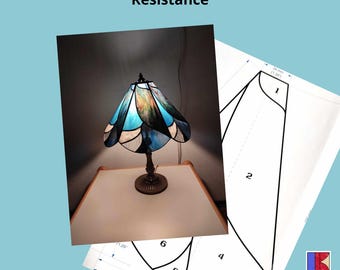 PDF Pattern for Stained Glass Hexagonal Lamp 'Resistance' – Tiffany Technique Template