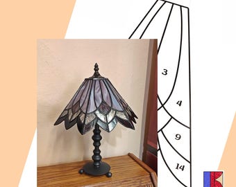 PDF Pattern for Stained Glass Hexagonal Lamp 'Prima' – Tiffany Technique Template