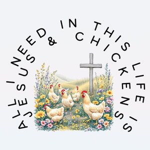 Jesus and Chickens PNG Digital Download Graphic, Cute Chicken Clipart, Chicken Lovers Graphic, Homestead PNG, Farmhouse PNG Design