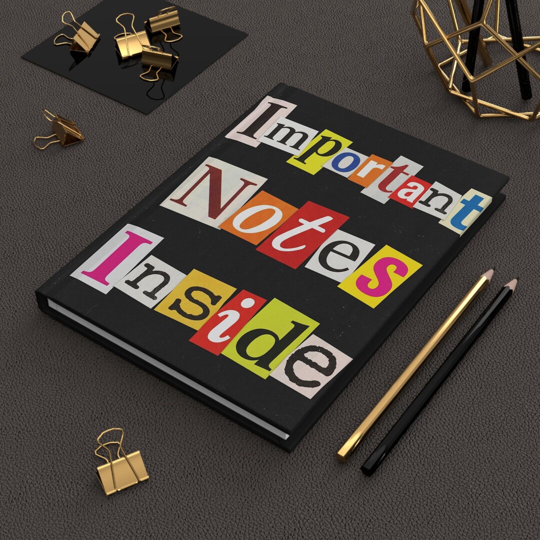 Important Notes Inside Ransom Note Style Hardcover Matte Journal, Gift ...