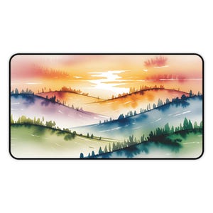 Scenic Landscape Desk Mat Vibrant Office Decor Gamer Mousepad Nature Lover Gift Functional Art for Home & Office