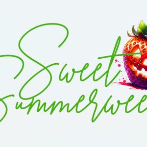 Sweet Summerween PNG Digital Download Graphic Summerween Strawberry Sublimation Graphic