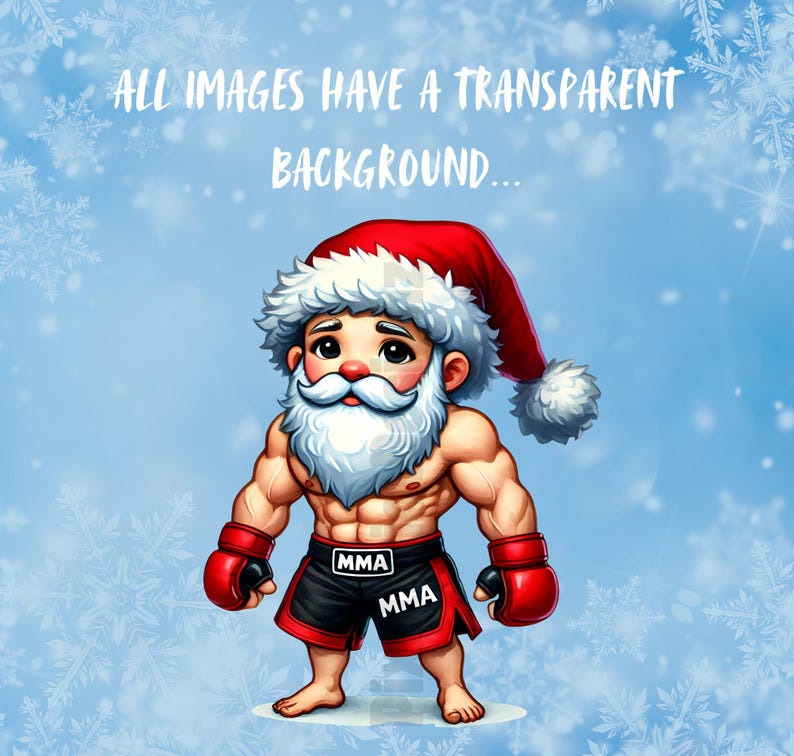 Santa Claus Xmas Print Pattern Muay Thai Boxing Shorts main image 1