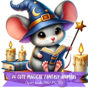 Niedliches Fantasy-Tier-Clipart-Bundle Magische Tier Grafik Fantasy PNG Magische Kreatur Digitale Kunst Tier Fantasie Druck Geschöpf PNG