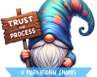 Cute Motivational Gnomes Clipart Bundle Uplifting Quotes Clipart Motivational Cute Graphics Pack Uplifting Quotes Inspiring Gnomes Bundle