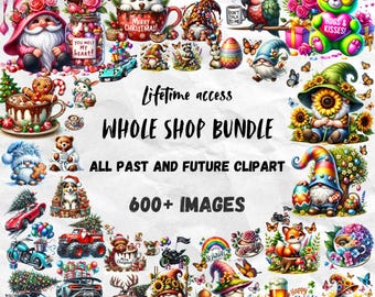 Whole Shop Clipart Bundle Lifetime Access, 600+ Images, Transparent Background And Commercial Use Clipart PNG SVG JPG