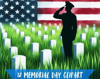 Memorial Day Clipart Bundle Memorial Day Watercolor Images American Flag Dogtag Clipart Patriotic Clipart Graphic Memorial Day Graphic