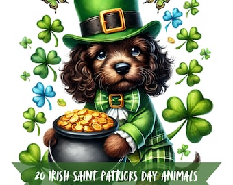Saint Patricks Day Animal Clipart St. Patricks Day Graphics Animal St Patricks Day Leprechaun Clip Art Pack Leprechaun Animal PNG St Patrick