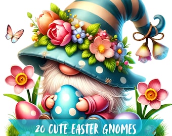 Easter Gnomes Clipart Bundle Gnomes Easter Graphics Pack Gnomes Easter Art Cute Gnomes Art Easter Cute Graphics Bundle Easter Gnomes PNG