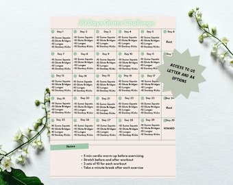 30-Day Glutes Challenge, Home Fitness (Digital Download)