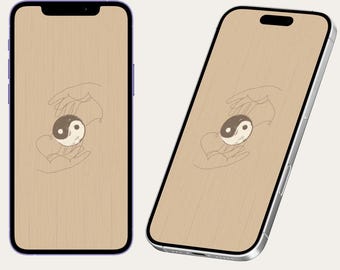 ミニマリストの陰陽のiPhone壁紙