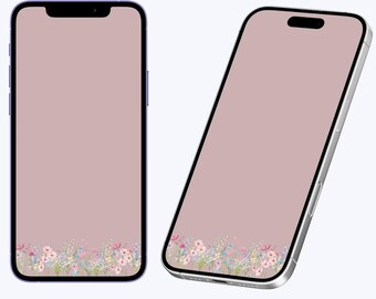 ミニマルな花柄のiPhone壁紙