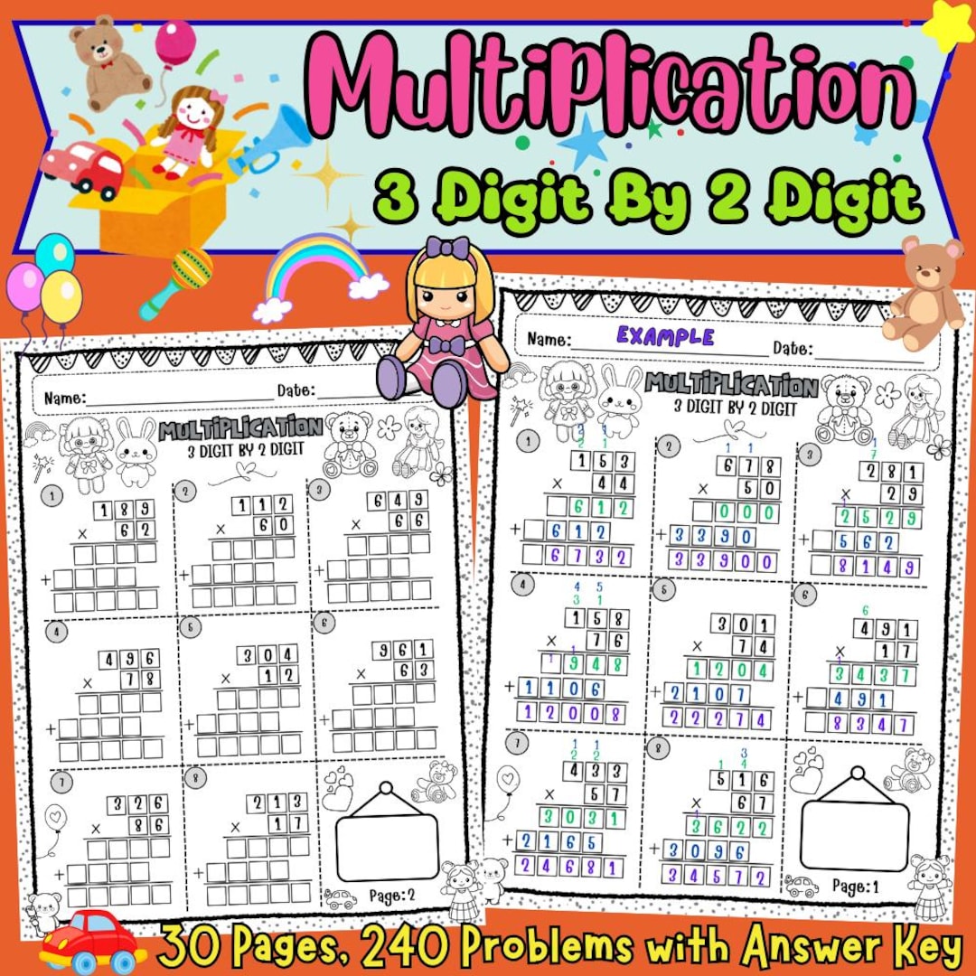 3-digit by 2-digit Multiplication Worksheets | Fun Math Practice ...