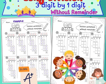 Schede di lavoro sulla divisione lunga: 3 cifre per 1 cifra (senza resto)