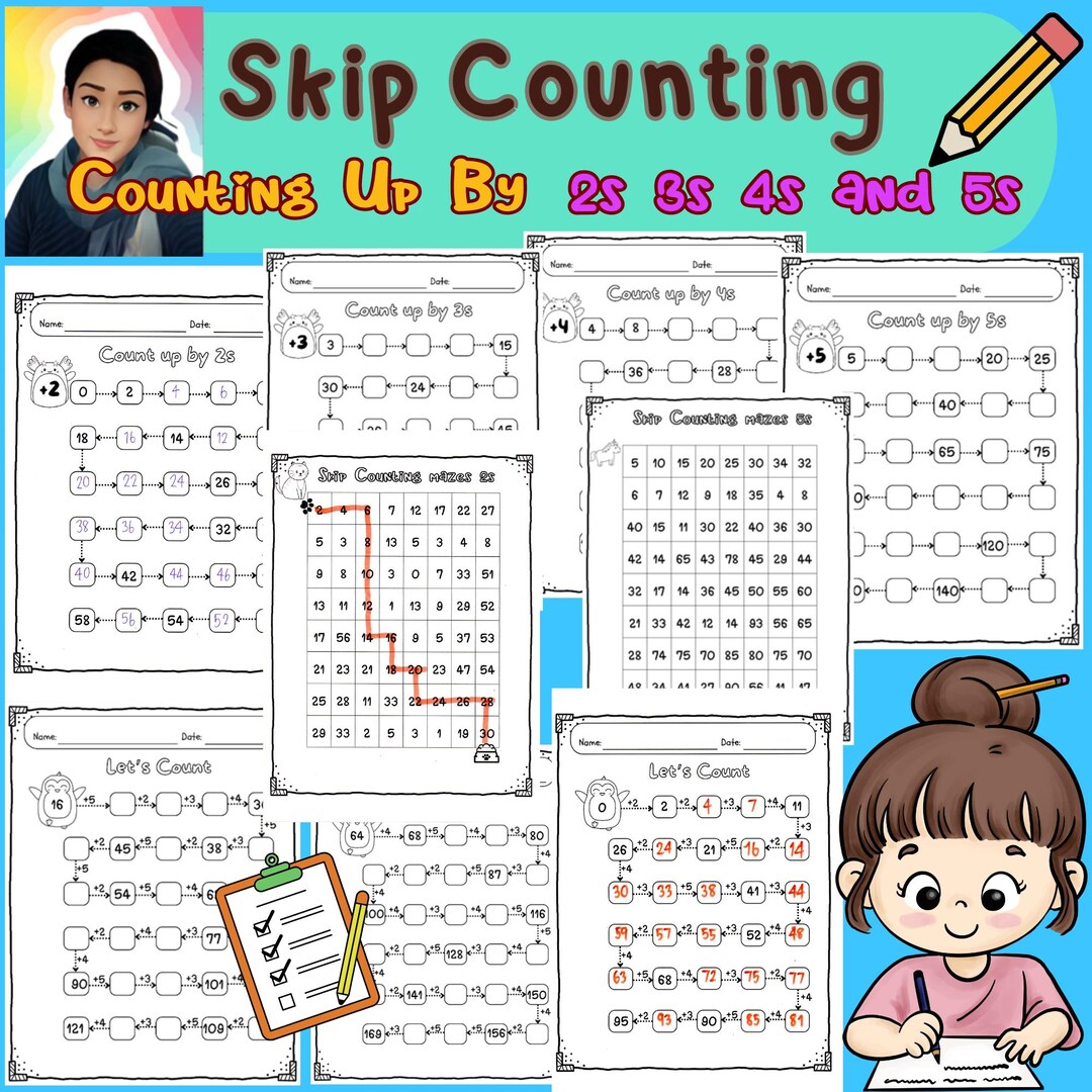 Skip Counting up by 2 3 4 and 5 Worksheets , Mazes Game / Printable ...