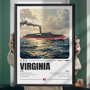 CSS Virginia Poster, Print, Wall Art, Maritime Art, Famous Ships