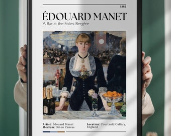 フォリーベルジュールのバー　マネ　複製画　油彩 フォリー・ベルジェールのバー 【15号】 エドゥアール・マネ 【 額縁が