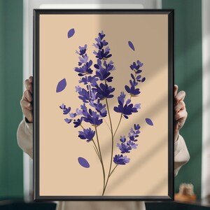 Lavender Botanical Painting: Cottagecore Floral Wall Art