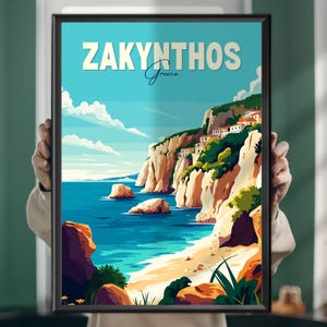Zakynthos Poster – Stunning View of Navagio Beach – Greek Island Travel Art