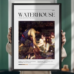 Stampa artistica di Ila e le ninfe: dipinto di John William Waterhouse