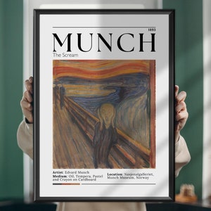 The Scream - Edvard Munch Art Print, Famous Painting, Expressionist Masterpiece, Canvas & Framed Canvas