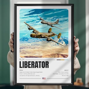 Liberator Aircraft Poster – WWII Bomber Art – Military Aviation Print