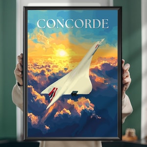 Concorde Poster – Supersonic Jet Aviation Wall Art – British-French Iconic Aircraft Print