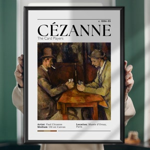 Los jugadores de cartas - Impresión artística de Paul Cézanne, pintura famosa, posimpresionismo, lienzo y lienzo enmarcado