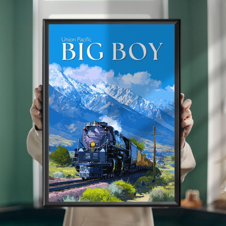 Big Boy Steam Train Poster – Vintage Union Pacific Railway Art - Etsy
