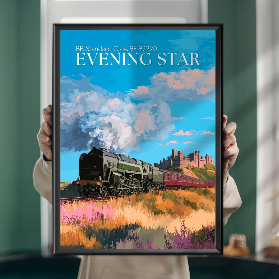 Evening Star Steam Train Poster: British Railway Art Print - Etsy