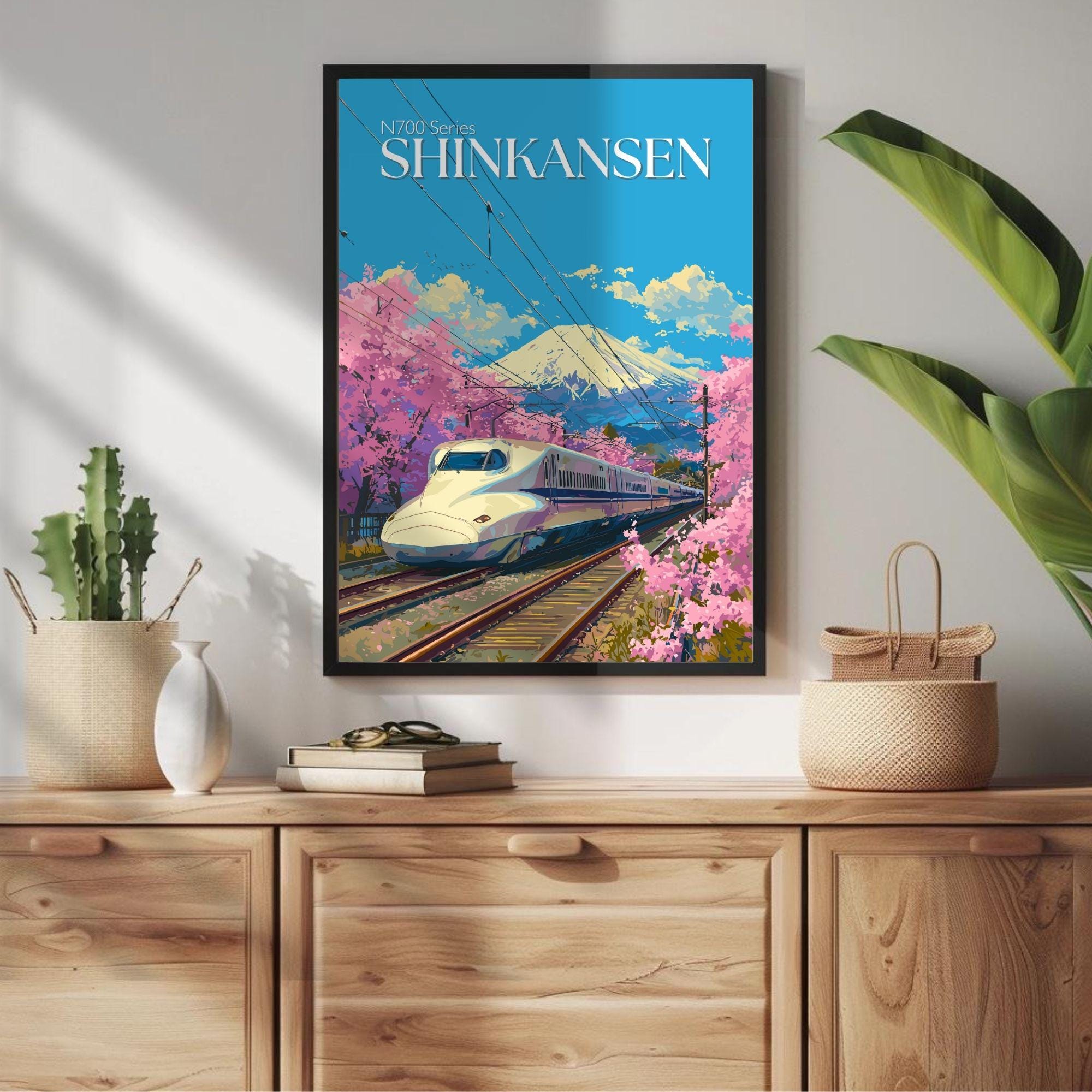 Shinkansen N700 Series Painting • Japanese Bullet Train Art - Etsy