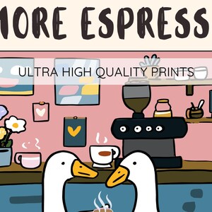 More Espresso Less Depresso Goose Poster • Funny Coffee Wall Art image 2