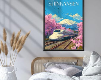 Shinkansen N700 Series Painting • Japanese Bullet Train Art - Etsy