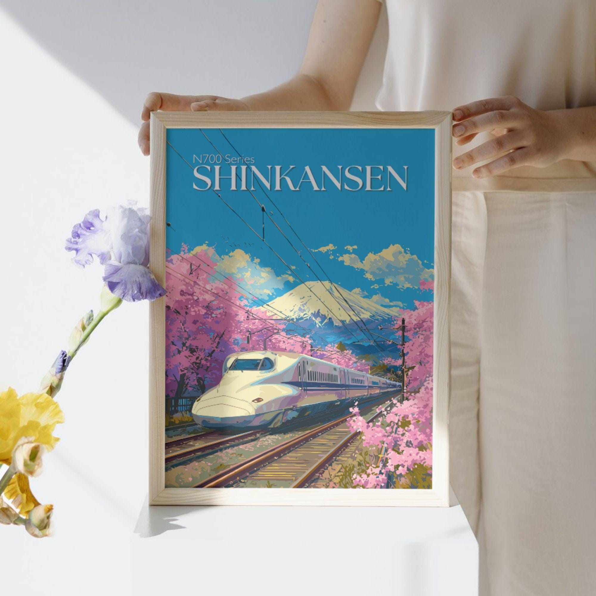 Shinkansen N700 Series Painting • Japanese Bullet Train Art - Etsy