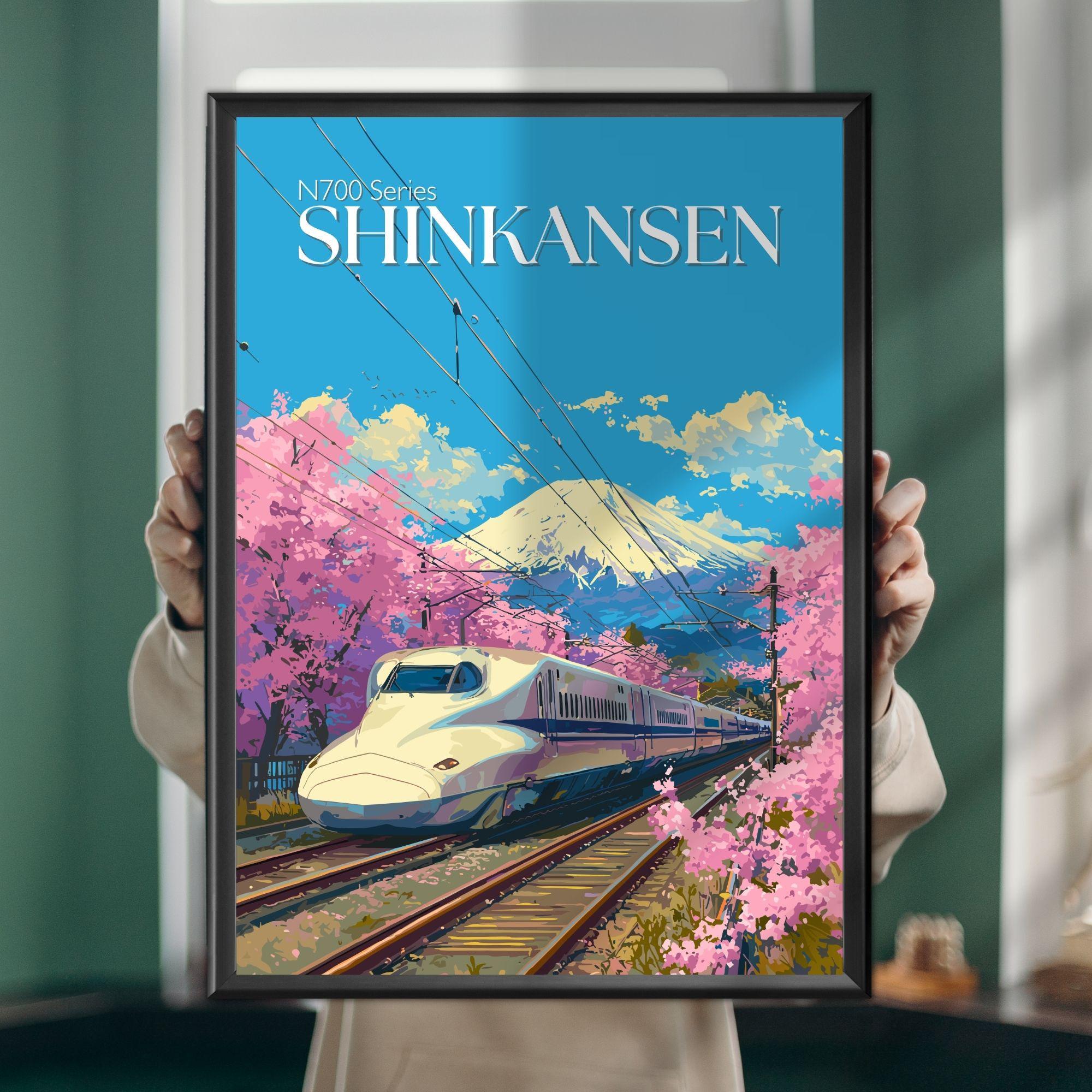 Shinkansen N700 Series Painting • Japanese Bullet Train Art - Etsy