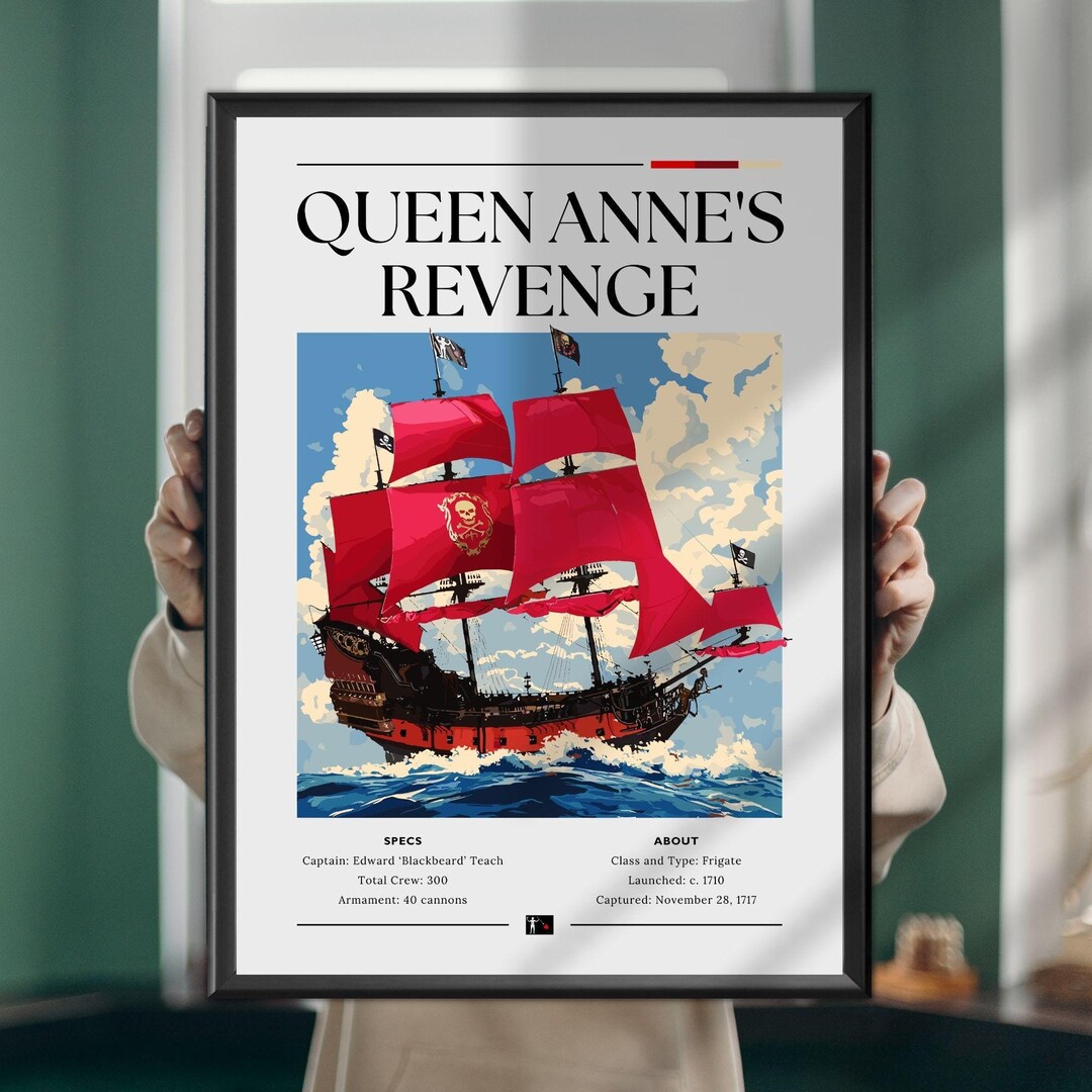 Queen Anne's Revenge Poster, Print, Wall Art, Maritime Art, Famous ...