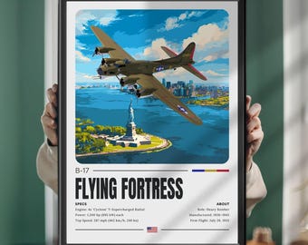 B-17 Flying Fortress Over New York Poster