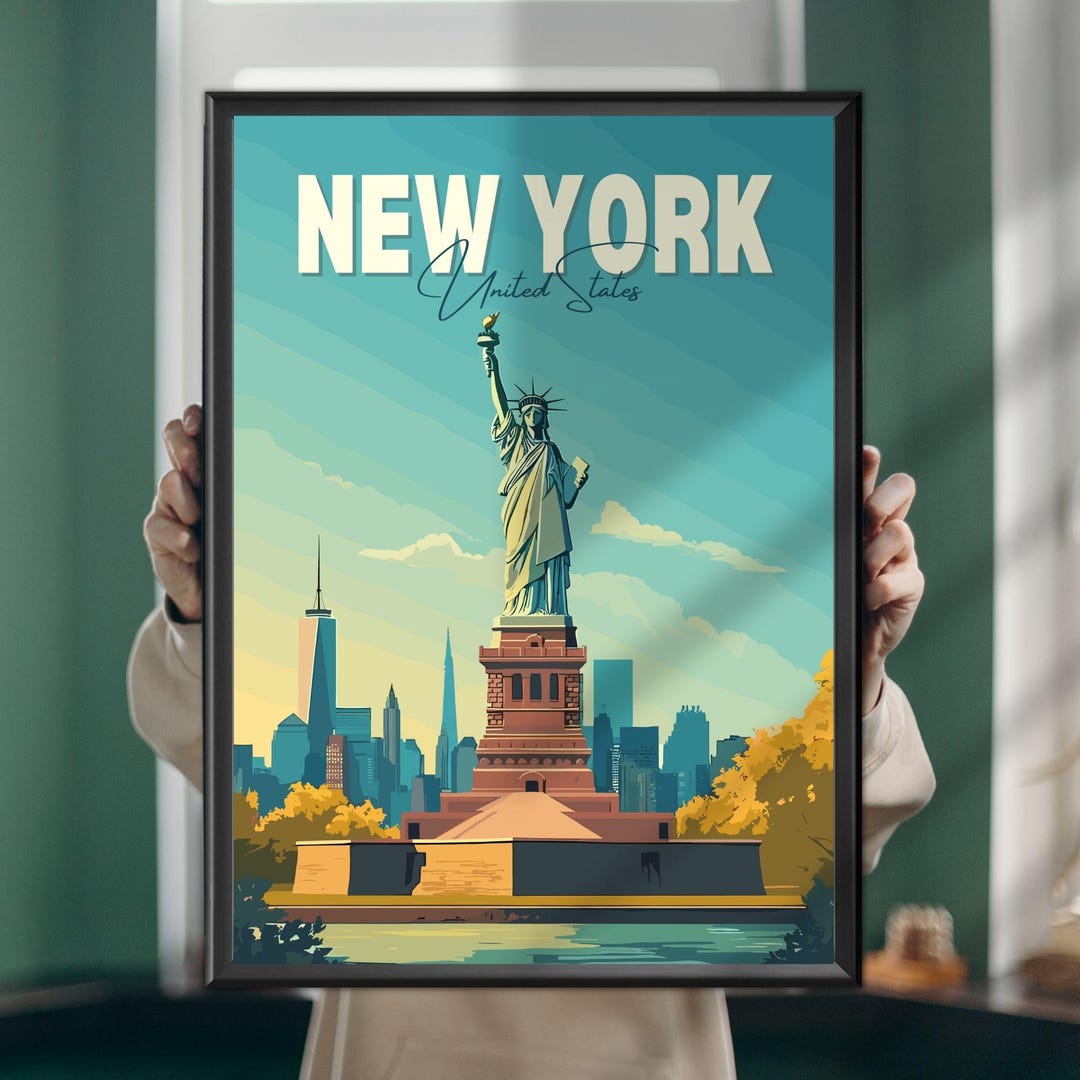 Statue of Liberty New York Poster – Iconic American Landmark Art Print ...