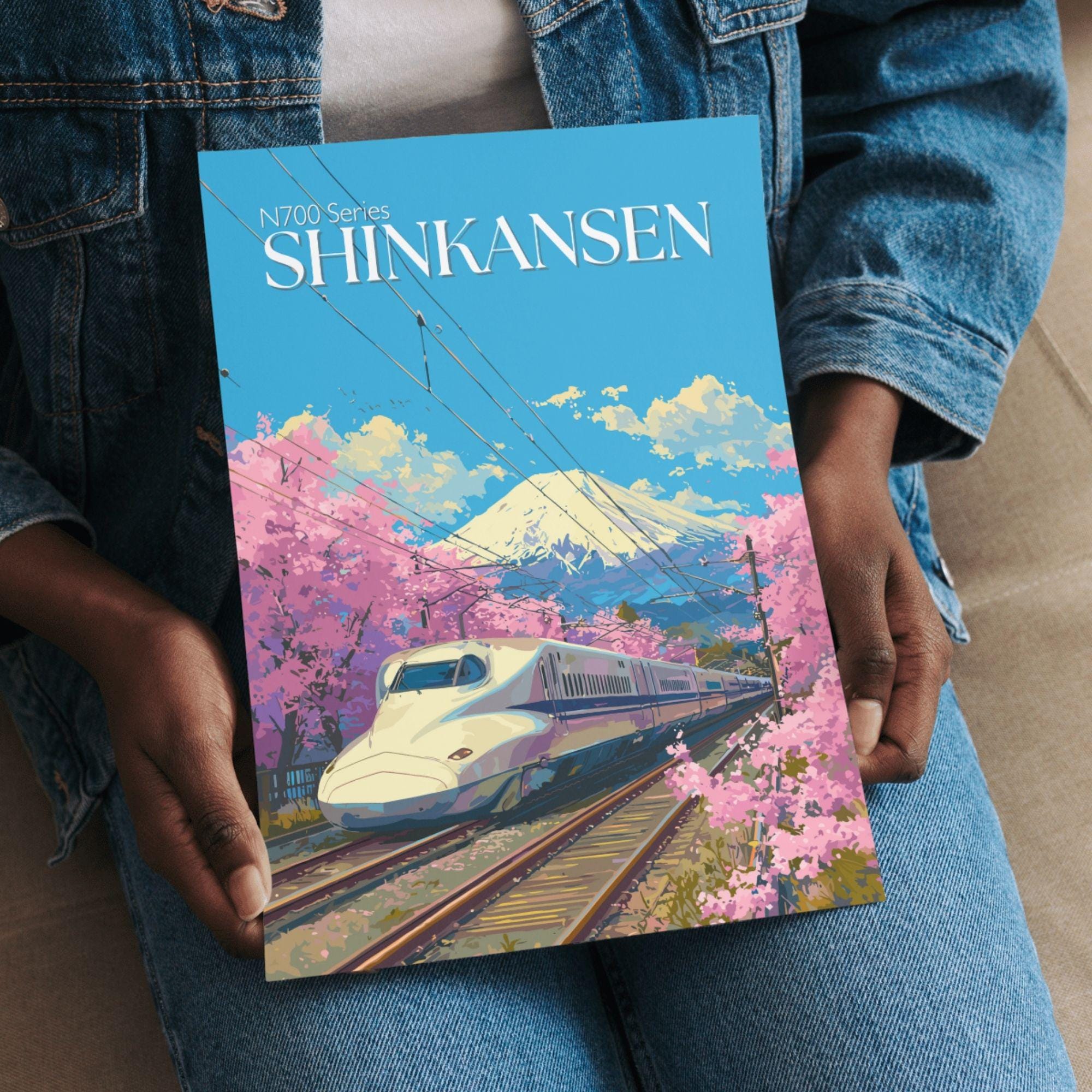 Shinkansen N700 Series Painting • Japanese Bullet Train Art - Etsy