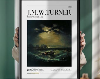 Fischer auf See – Kunstdruck von J.M.W. Turner, berühmtes Gemälde, romantische Seelandschaft, Leinwand & gerahmte Leinwand