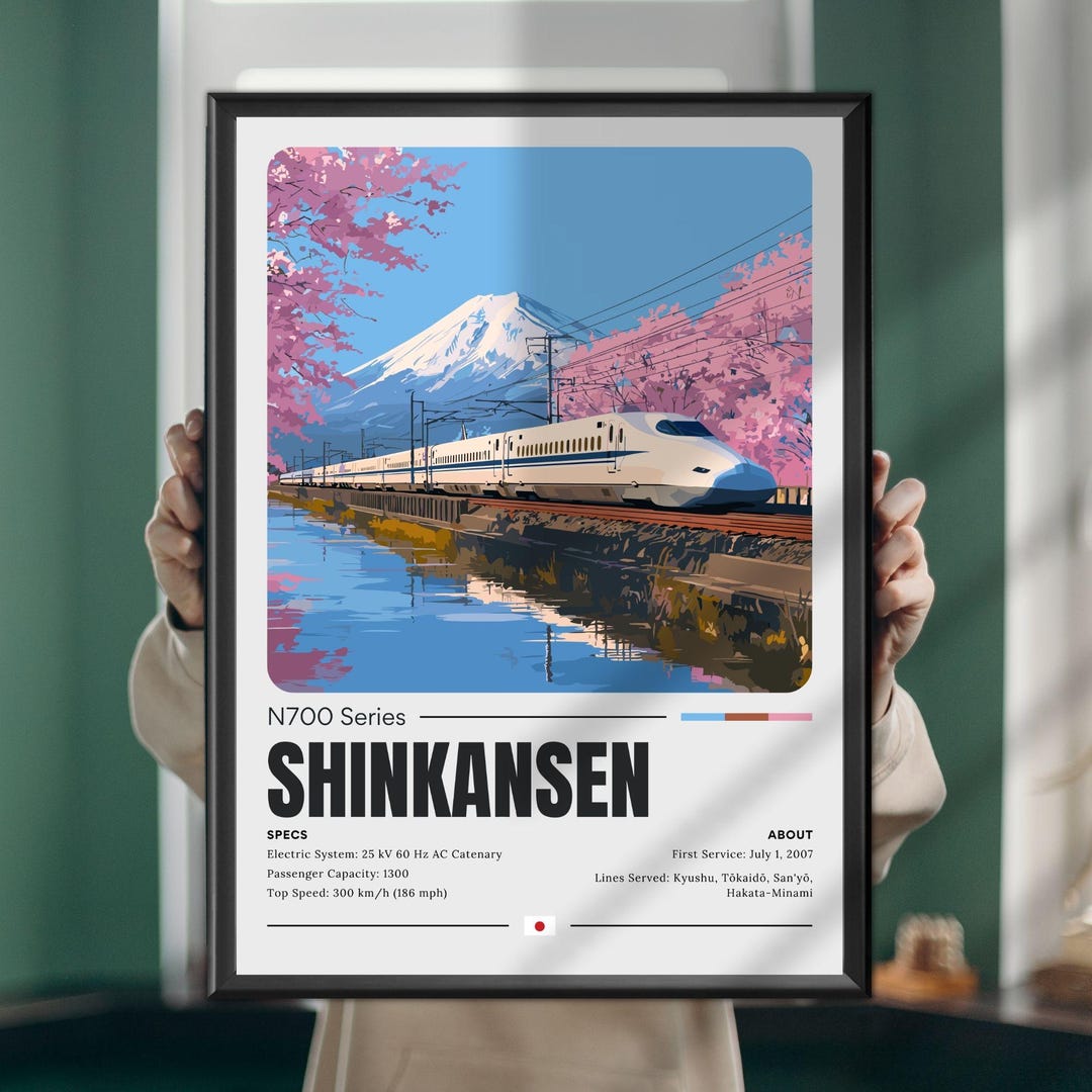 Shinkansen N700 Series Details • Japanese Bullet Train Art - Etsy UK