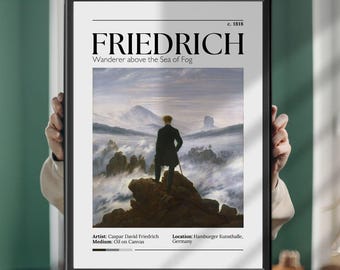 Wanderer Above the Sea of Fog Art Print: Caspar David Friedrich Canvas