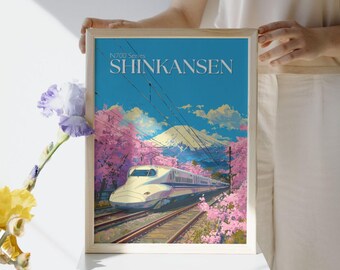 Shinkansen N700 Series Painting • Japanese Bullet Train Art - Etsy