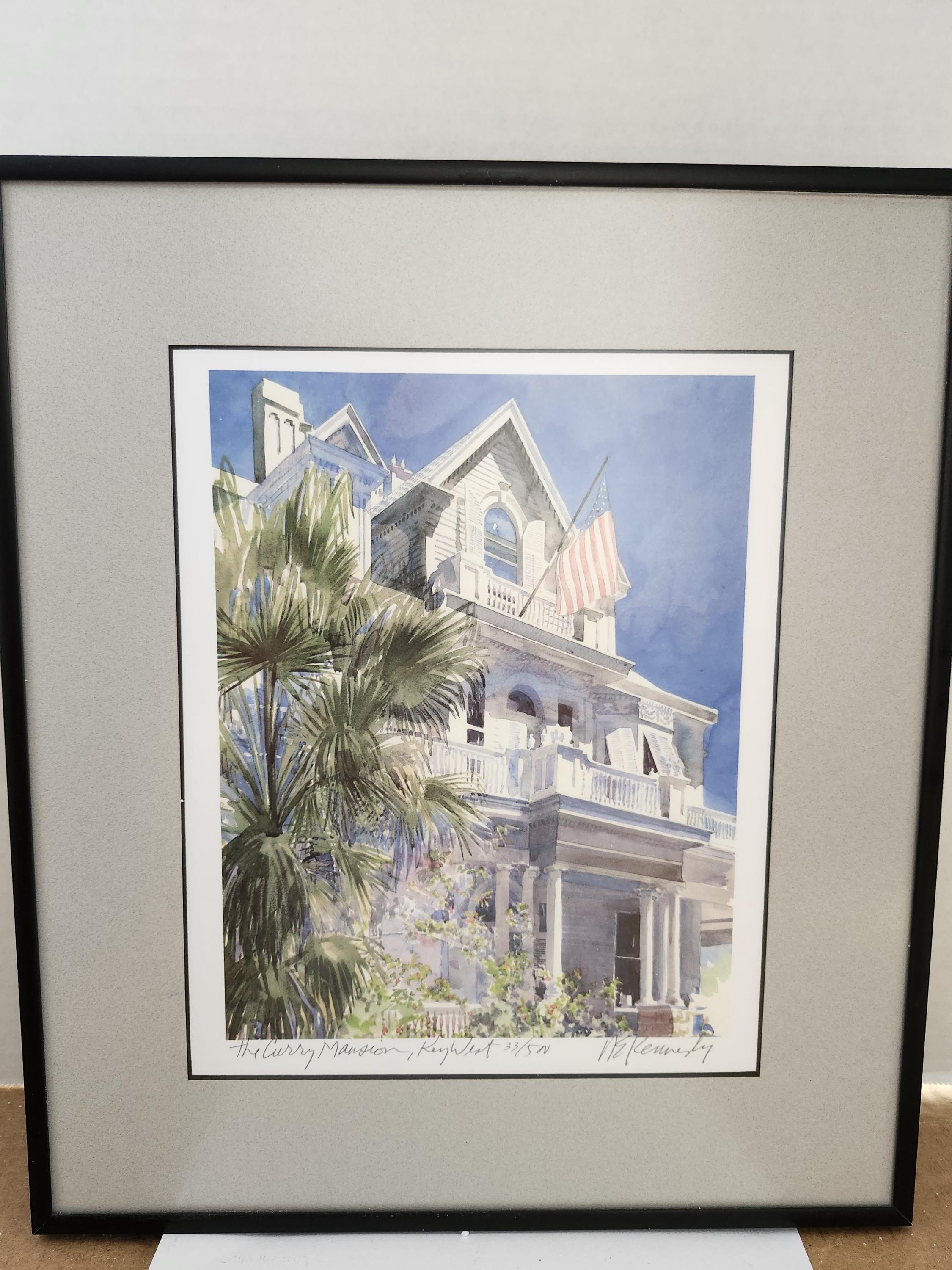 Robert E. Kennedy Curry Mansion ポスター The Curry Mansion, Key West, by N.E. Kennedy, Artist, Signed